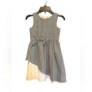 Us Angels Black and White Striped Kids Dress